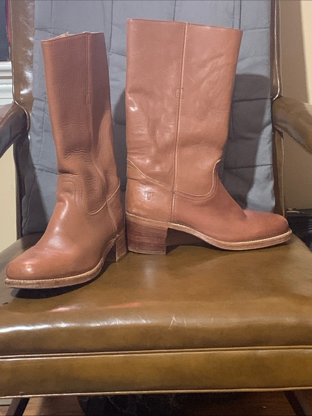 Men's Mid-Calf Leather FRYE Boots in Chestnut Brown